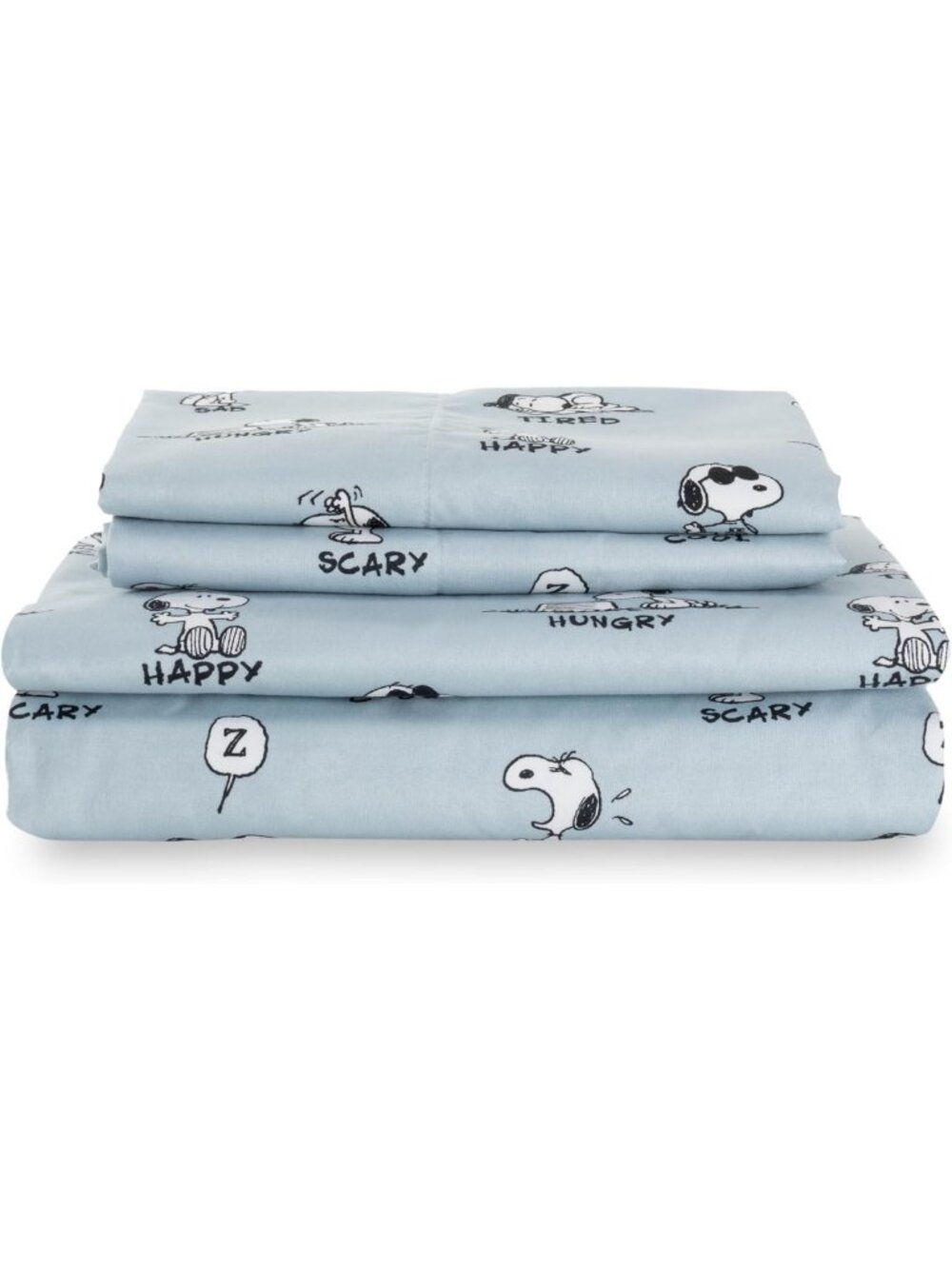 Cute Snoopy Printed Queen Sheet Set - 4 Pieces, Soft Microfiber, Fun Character